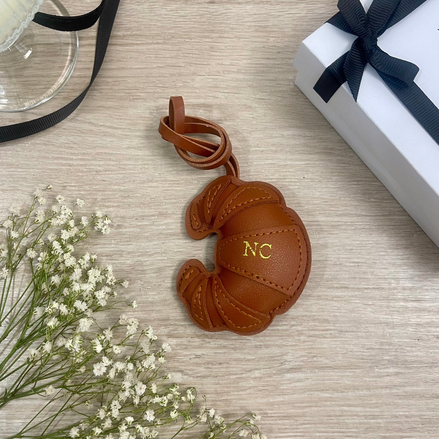 Personalised Croissant Bag Charm